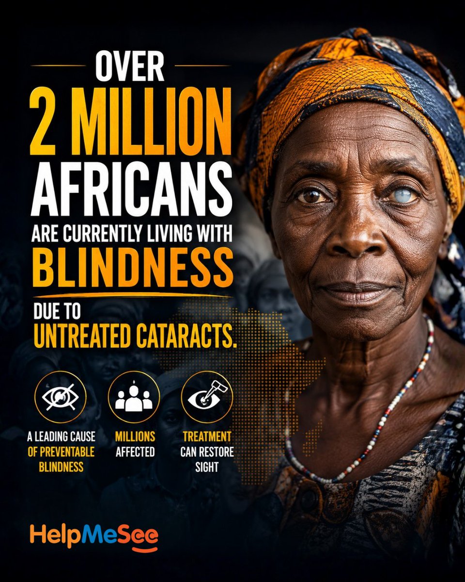 HelpMeSee's tweet photo. Over 2 million Africans are currently living with blindness due to untreated cataracts. The HelpMeSee mission is to train as many cataract surgeons in #MSICS to restore sight to those living in darkness.

#Donate to help fund more training. https://t.co/mC7ITIC9X9 https://t.co/lGn15GmWFw