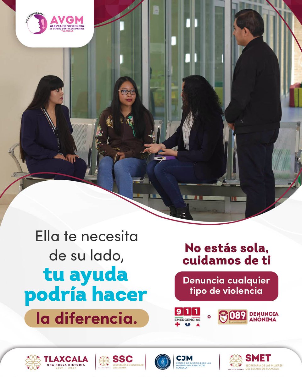 CEPC2025's tweet photo. 💖 En Tlaxcala, ninguna mujer está sola.

Ella te necesita de su lado, tu ayuda podría hacer la diferencia.

🫂 Si tú o alguien que conoces vive violencia, denuncia. Estamos para cuidarte, escucharte y acompañarte.

☎️ Marca al 911 para emergencias o al 089 para denuncia anónima https://t.co/fZskMbqbfv