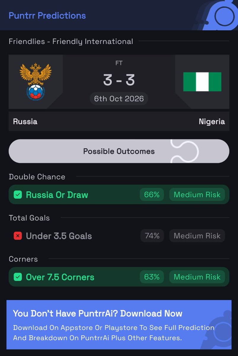 PuntrrAi's tweet photo. 2/3 

Super Eagles 😳 https://t.co/JRZN4WDGy9