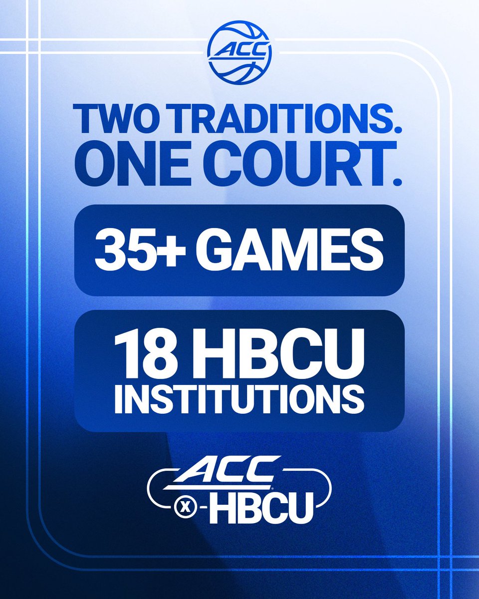 theACC's tweet photo. The ACC is launching Two Traditions. One Court. - a new initiative bringing greater visibility and storytelling to matchups between ACC programs and Historically Black Colleges and Universities throughout the 2026-27 season 🏀

🔗 details: https://t.co/6N8iH16wpY https://t.co/xGoR0SKtUY