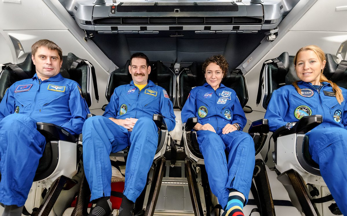 Space_Station's tweet photo. Four Expedition 75 crew members are in their final full day aboard the space station as they prepare to undock aboard a @SpaceX Dragon spacecraft at 8:05 a.m. EDT on Wednesday. More... https://t.co/J0axdxx2p9 https://t.co/LSzXF14w44