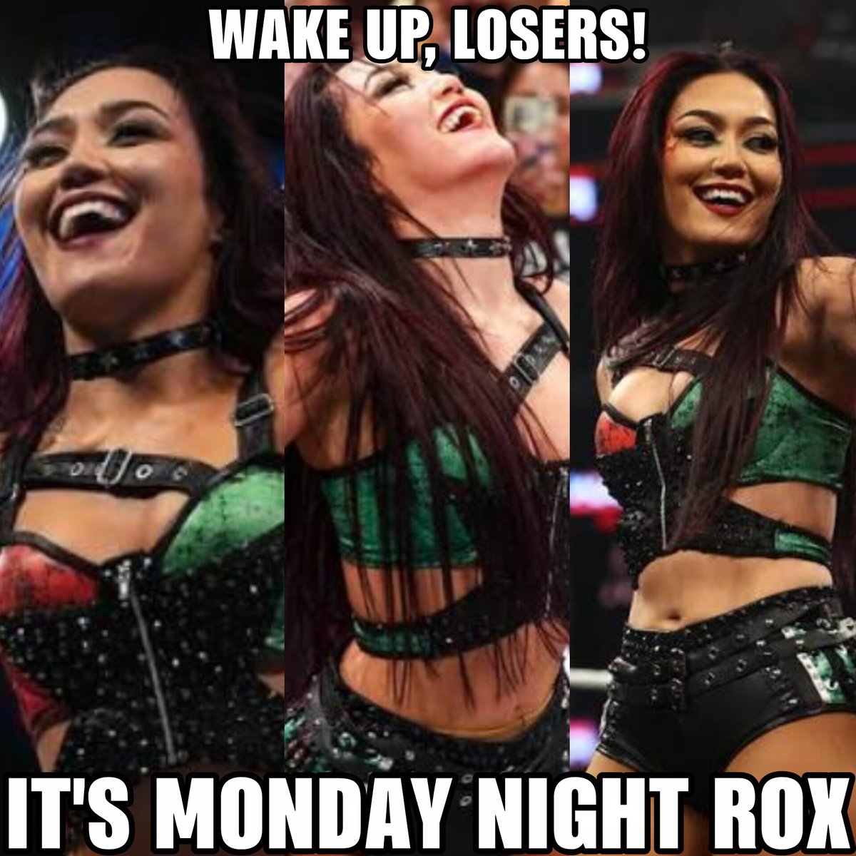 DaRoxCollective's tweet photo. Wake up, losers! It's #MondayNightRox!

#TheProdigy #RoxannePerez #HerWorldRox #WWERaw #WWEBossierCity

@roxanne_wwe https://t.co/Q10G5jL2dy
