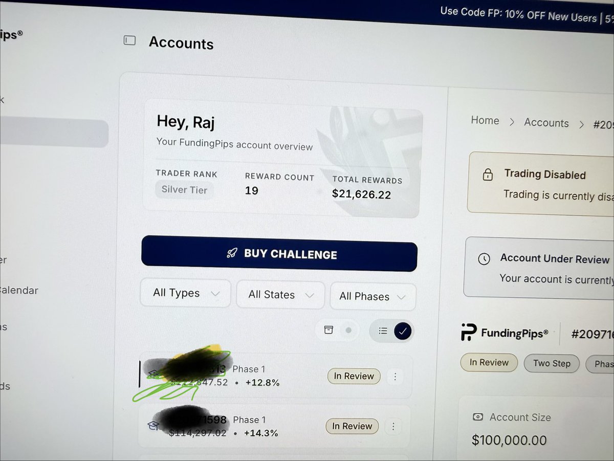 FX_TRADER_RAJ's tweet photo. PHASE 1 ✅ — PASSED! 🚀

Another step closer to the funded account. 💯
$100K FundingPips Challenge — Phase 1 cleared.

No shortcuts. No luck. Just discipline, patience & execution. 📈

Phase 2, I’m coming. 🔥

One step at a time. One payout at a time. 💰
The journey continues… 🏆

#FundingPips #PropFirm #TradingJourney #Trader

@avikkfp @Khldfx @fundingpips