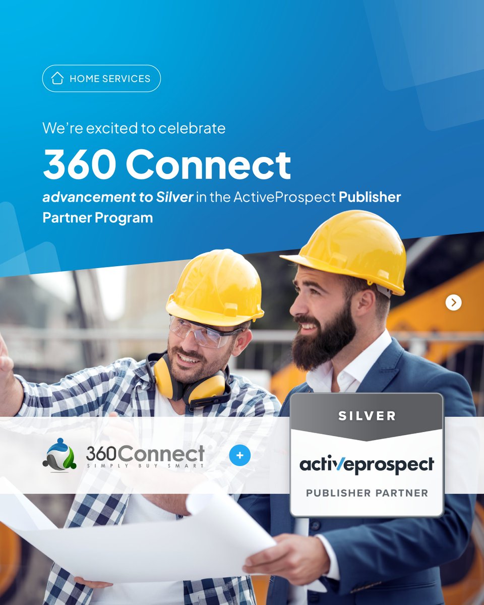activeprospect's tweet photo. 🥈 We’re excited to recognize 360Connect and Excel Impact as ActiveProspect Silver Partners: https://t.co/7TslcLvmSp
Looking for trusted lead sources? Explore our Publisher Partner Program today.
#silverpartner #leadgeneration https://t.co/0YnOHrV1u3