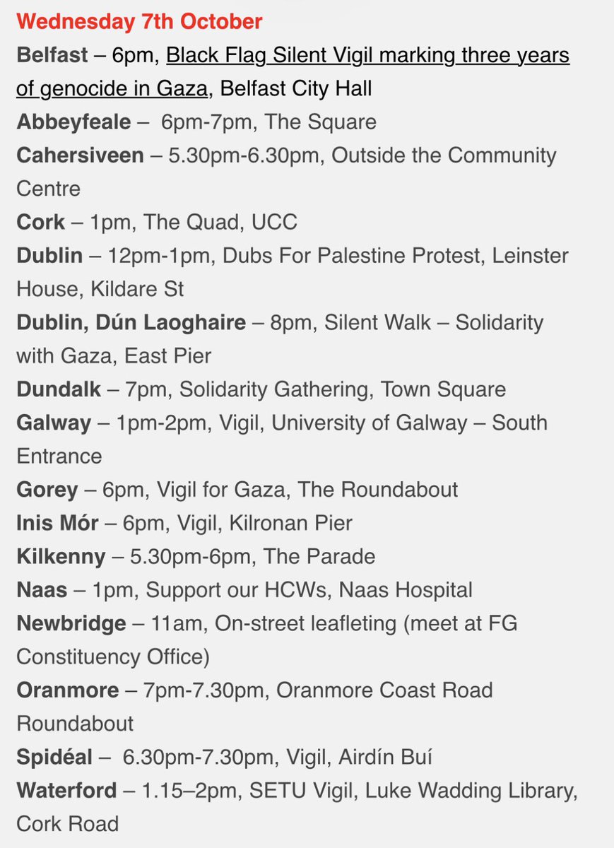 RachelMoiselle's tweet photo. As per the Ireland Palestine Solidarity Campaign’s website, there will be at least 16 anti-Israel events held across the island of Ireland on the anniversary of the October 7th massacre. 

I am particularly saddened to see one such event in my hometown of Dún Laoghaire, which is also the hometown of the father of Emily Hand, the 8-year-old child abducted by Hamas. 

You can protest against Israel all you like. But it goes against all semblance of human decency to attend a protest (or any anti-Israel event) on October 7th. The very date three years ago that approximately 1,200 people in Israel were slaughtered, 251 people were taken hostage, and women and girls were raped by Hamas butchers. 

Going out of your way to attend an anti-Israel event on an anniversary dedicated to honouring murdered Israeli victims just serves to expose you for who you really are. Someone filled with sadistic malice who hides behind the language of social justice to inflict your self-righteous cruelty.