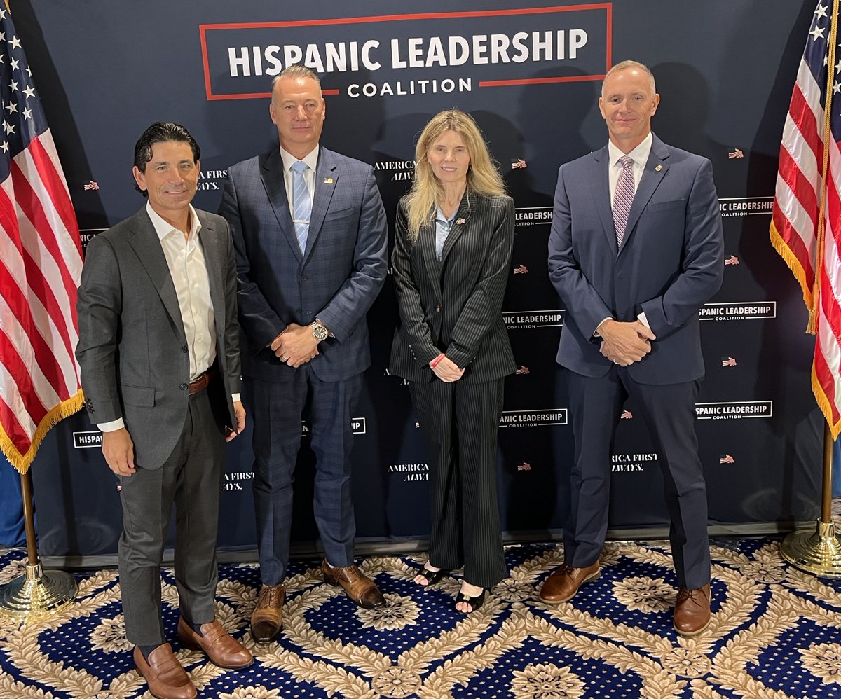 DEATAMPA's tweet photo. DEA Associate Chief of Operations Gregory Millard speaks at a panel discussion for America First Policy Institute’s 2nd Annual Hispanic Leadership Summit held at Trump National Doral Miami. Millard focused on ever-increasing fentanyl dangers and highlighted lesser-known synthetic drugs that are equally as harmful. @DEAHQ @TheJusticeDept