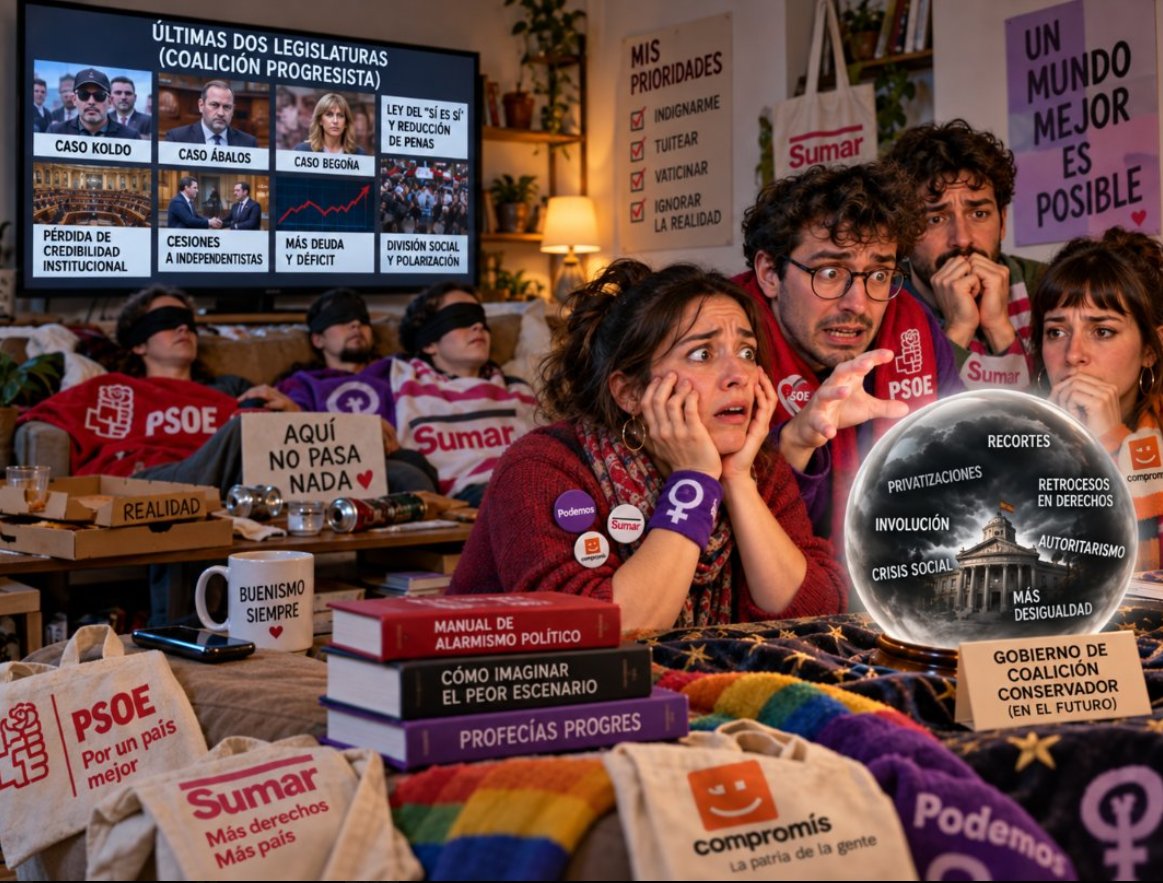 Mgarhe3's tweet photo. @J_Zaragoza_ Me fascina el progresismo español. Ven con total claridad todos los males de un futuro Gobierno conservador.  Lo curioso es que llevan 8 años sin ver la realidad de España.  Clarividencia selectiva para el futuro.Ceguera voluntaria ante el presente. Amnesia selectiva en las urnas https://t.co/JqC6oHhZr9