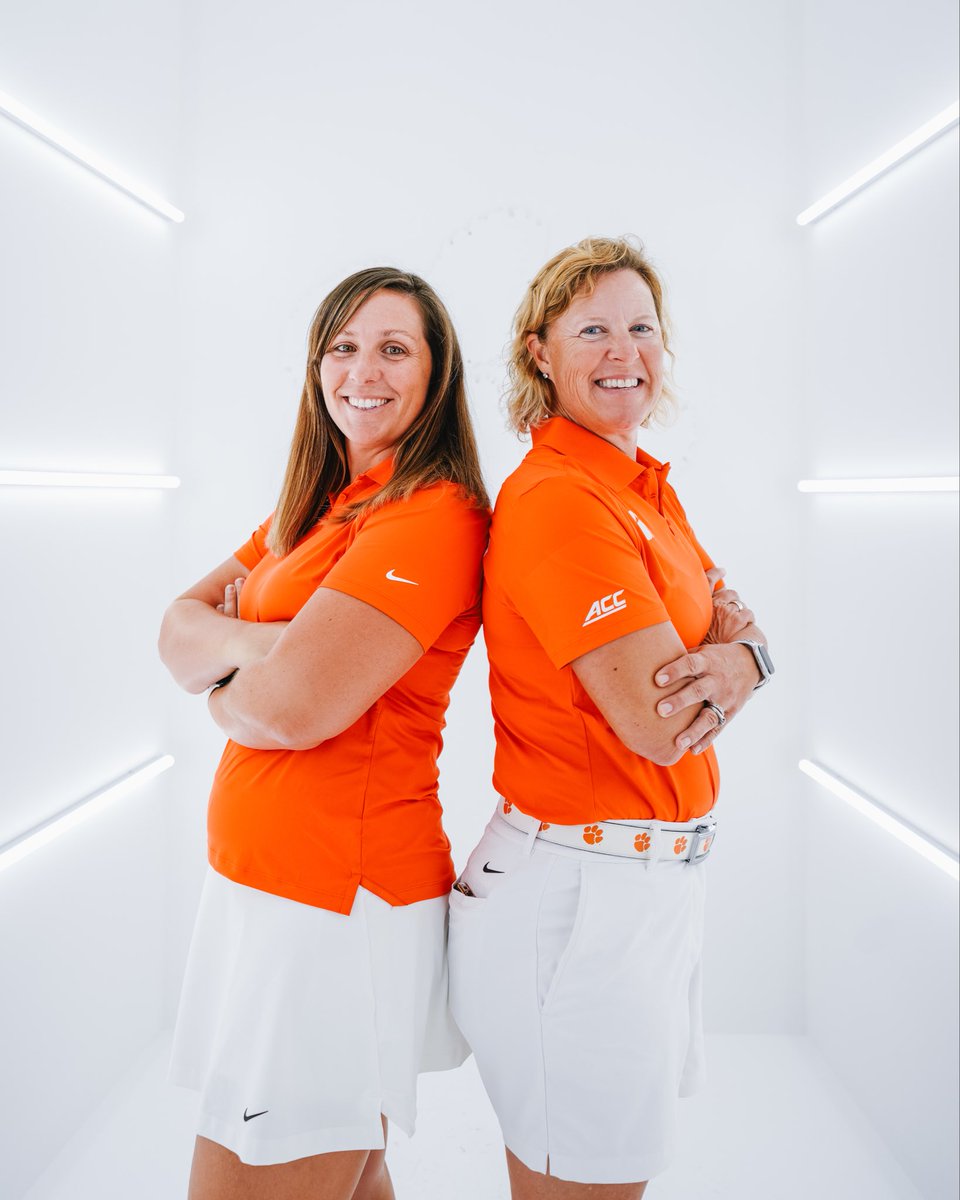 ClemsonWGolf's tweet photo. Help us wish Head Coach Kelley and Assistant Coach Katy a happy #NationalCoachesDay! 🐅⛳️ https://t.co/axkp3QKWoS