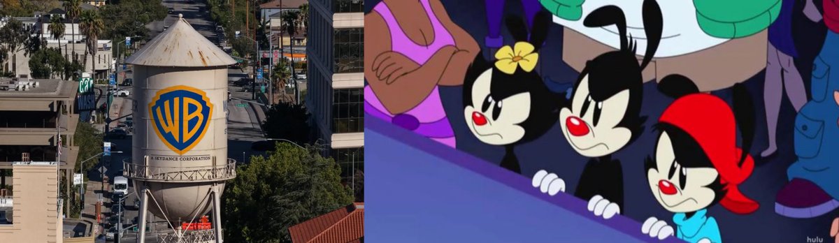 KaiMvla's tweet photo. The Warner Siblings' reaction to "A Skydance Company" painted at Warner Bros. Water Tower
#YakkoWarner #WakkoWarner #DotWarner #Animaniacs #WarnerBros #Skydance https://t.co/D6D8LjHei2
