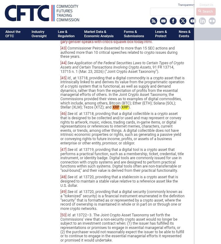 XRP_SI's tweet photo. وهذا تصنيف العملات الرقمية المشترك من CFTC يدرج #XRP بوضوح كسلعة رقمية، مع BTC وETH وSOL وXLM.🎖

بعد تمرير الوضوح التنظيمي والتوقيع عليه، المؤسسات رح تدخل بالكامل على العملات الرقمية المعترف بها فقط.✅️

فكر فيها ياترى كم حجم الأموال الي بتدخل؟🚀

#Ripple #crypto #XRPL https://t.co/rLd4AQsGey