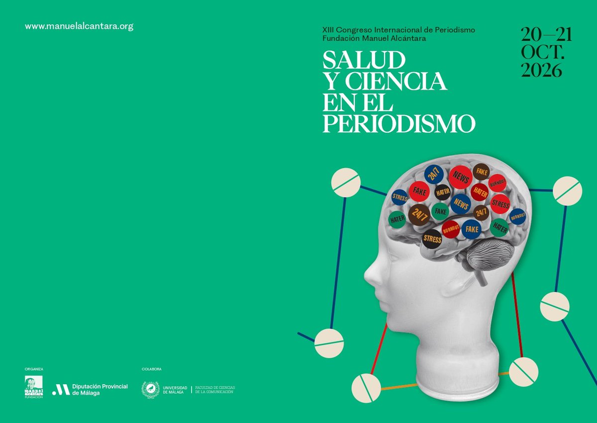GBusutil's tweet photo. La salud del periodismo, la salud de la verdad, la salud de los profesionales en un presente tóxico. 
Un Congreso para debatir la salud de la información y el rigor ético de contar los problemas mentales y los avances científicos.
@FMAlcantara 
@diputacionMLG 
@comunifac https://t.co/WMSngMSAcQ