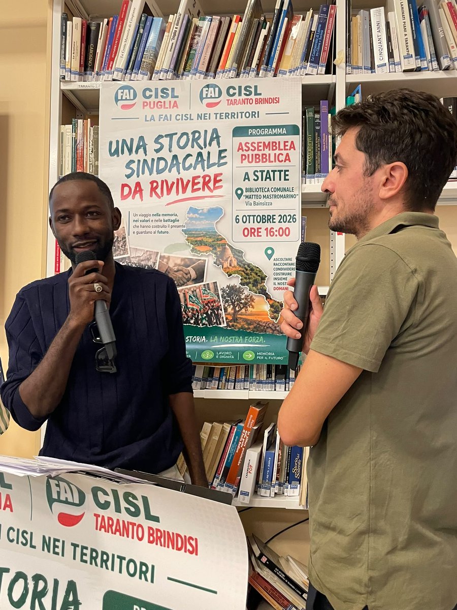 FaiCislTaBr's tweet photo. Assemblea FAI CISL Taranto Brindisi a Statte: ascolto, testimonianze e confronto su lavoro, diritti, legalità e sviluppo del territorio, con interventi di CISL e Terra Viva. Un momento partecipato che rafforza presenza, rappresentanza e azione sindacale. https://t.co/vk6d2dVicX