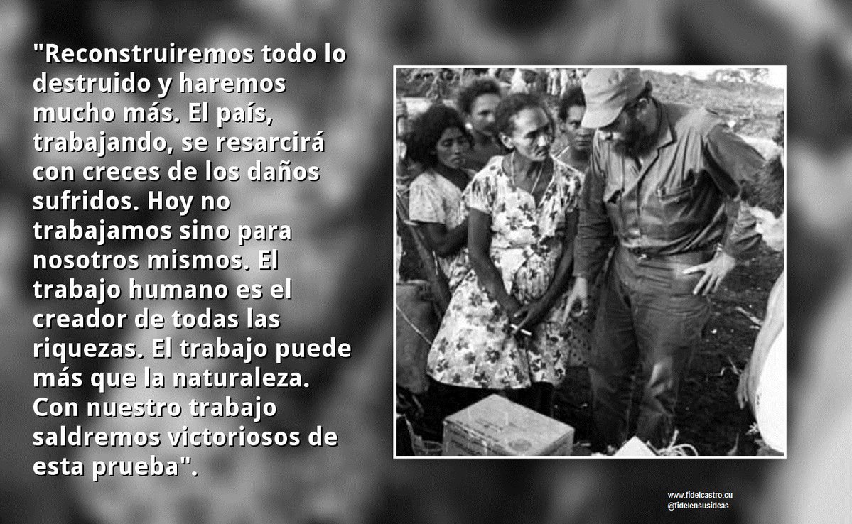 FSoldadodeIdeas's tweet photo. 12 de octubre de 1963, #FidelCastro dirige comunicado a todo el país relacionando las víctimas y daños causados por el ciclón que azotó las provincias de Camagüey y Oriente, causando enormes pérdidas materiales y de vidas humanas.

https://t.co/QcmpugSuhr
#100AñosConFidel #Cuba https://t.co/pj4fg1VZMu
