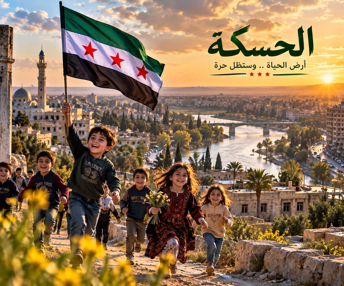 SZBYDI's tweet photo. الحسكة ليست مجرد مدينة 🇸🇾
هي أرضنا وبيوتنا وذكرياتنا ومستقبل أطفالنا
ومن حق أطفالها أن يكبروا في الأمن والسلام والحرية 

#الحسكة_ليست_وحدها 
#جمعة_لاعلم_إلا_علم_الوطن https://t.co/VRvbyGTfcv