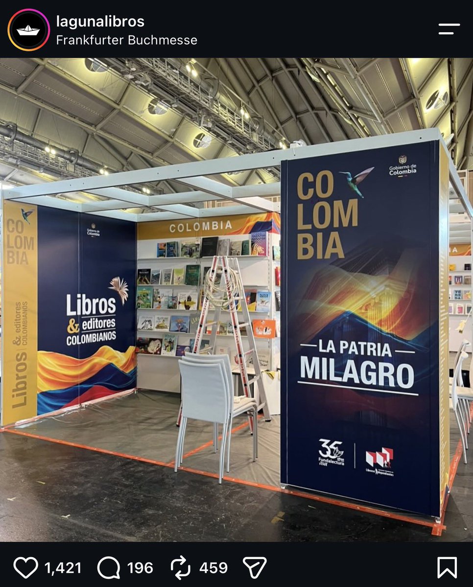 A_CelisR's tweet photo. Esta este es el stand de Colombia en la feria del libro más importante del mundo. Qué vergüenza. https://t.co/3qmo7moqoT