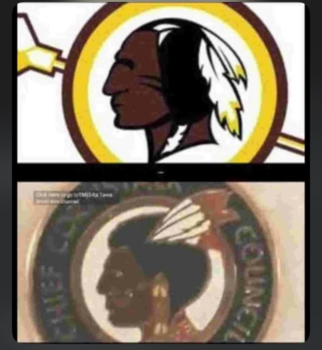 Coop3Big's tweet photo. The Washington Redskins logo👀👀👀 https://t.co/HyHFjl94Sl