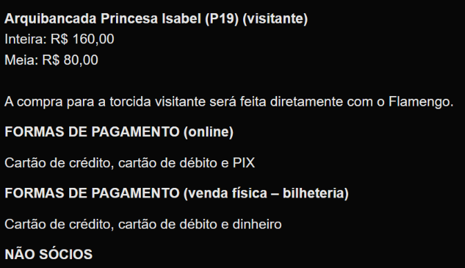 LS811922's tweet photo. É um absurdo isso aqui

O Santos acabou de divulgar os valores dos ingressos para Santos x Flamengo no site deles, e o valor pra torcida do Flamengo está 160 reais.

Mas o Flamengo comprou a carga e vendeu a 220 REAIS  pra nossa torcida, e SEM OPÇÃO DE MEIA.

Putaria total https://t.co/BzyPfOOE9p