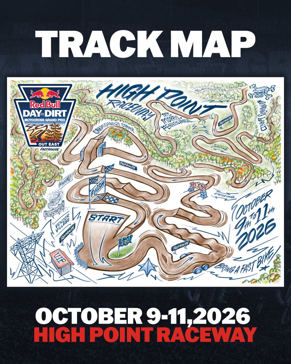 HighPointMX's tweet photo. 📍High Point Raceway @dayinthedirtouteast 

October 9-11th 2026 👀 #DITD #HighPointRaceway https://t.co/mI3n6xeNJg