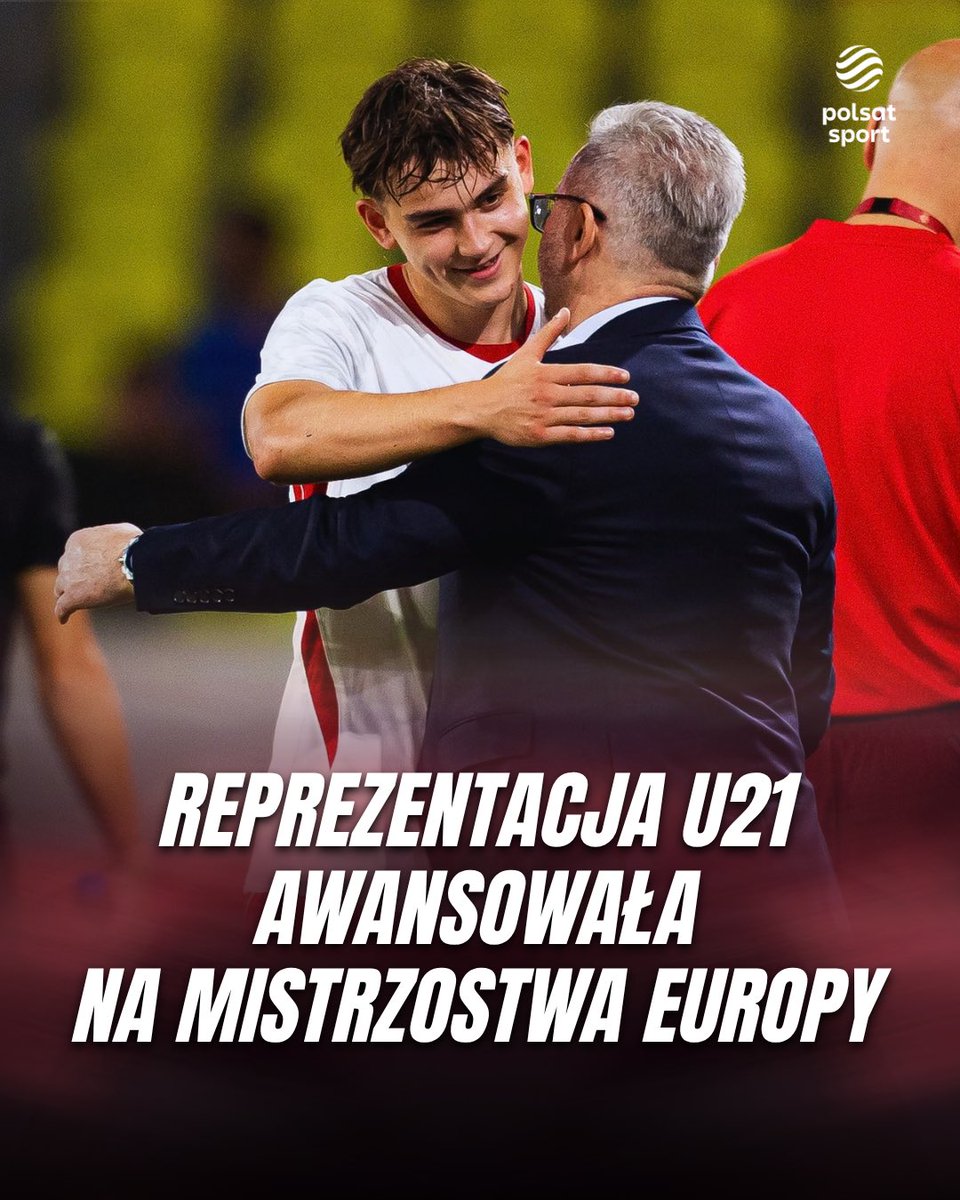 polsatsport's tweet photo. AWANS KADRY U21 NA MISTRZOSTWA EUROPY‼️⚽️

Reprezentacja Polski do lat 21 zakwalifikowała się na przyszłoroczne mistrzostwa Europy jako najlepsza drużyna z drugich miejsc w całych eliminacjach ✅🇵🇱 https://t.co/N2WlV6GiLA
