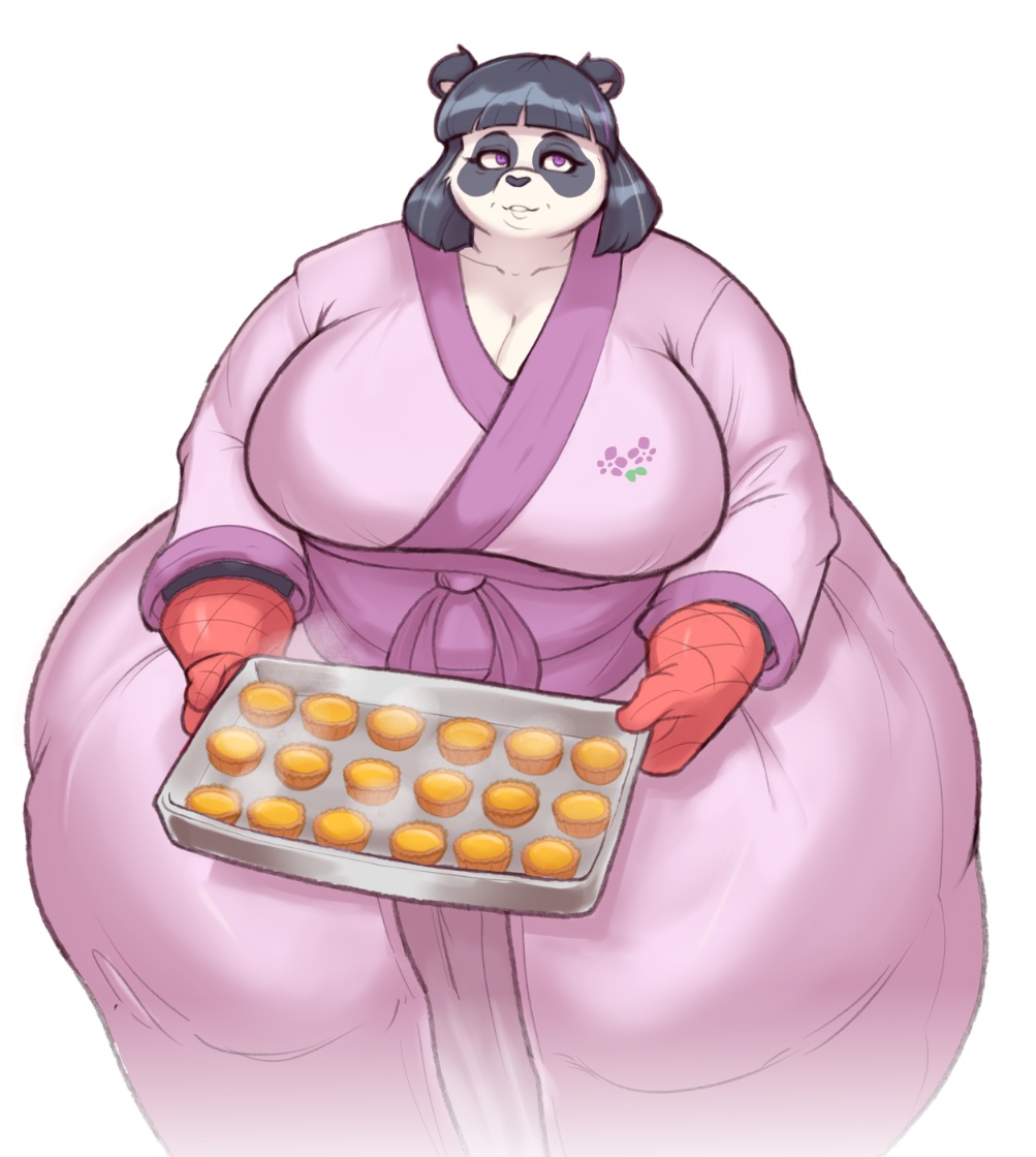 Malydude's tweet photo. My elderly panda Tung-Mei, whom is the mother of Peng, presents a tray of egg custard tarts! 

Peng gets much of his cooking and inspiration from his mother. ^^ 

By Bee-Unit, whom you’ll find on FurAffinity and where the Sky is Blue. https://t.co/lk6a1pgQqJ