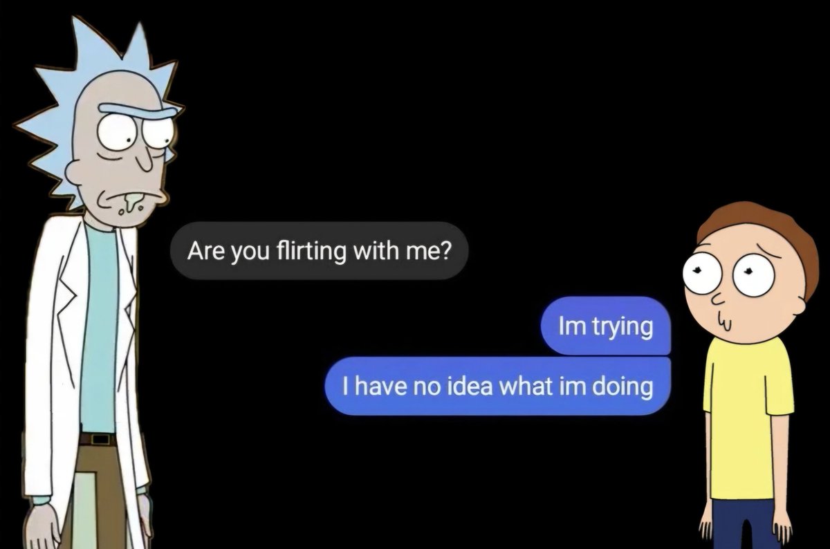BulletBitez's tweet photo. One of the best Rickorty tropes is just Morty clumsily hitting on Rick actually https://t.co/XUrTcJrv1P