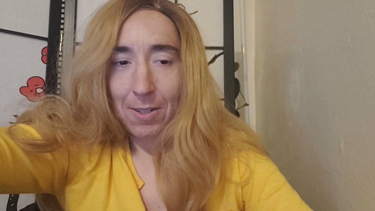 RayAlexWilliams's tweet photo. Who pulls off a wig better:

Me, a 39 year old AGP man

Or all natural large gamete producer and party city enthusiast @TTExulansic https://t.co/6bU8OEy9VM