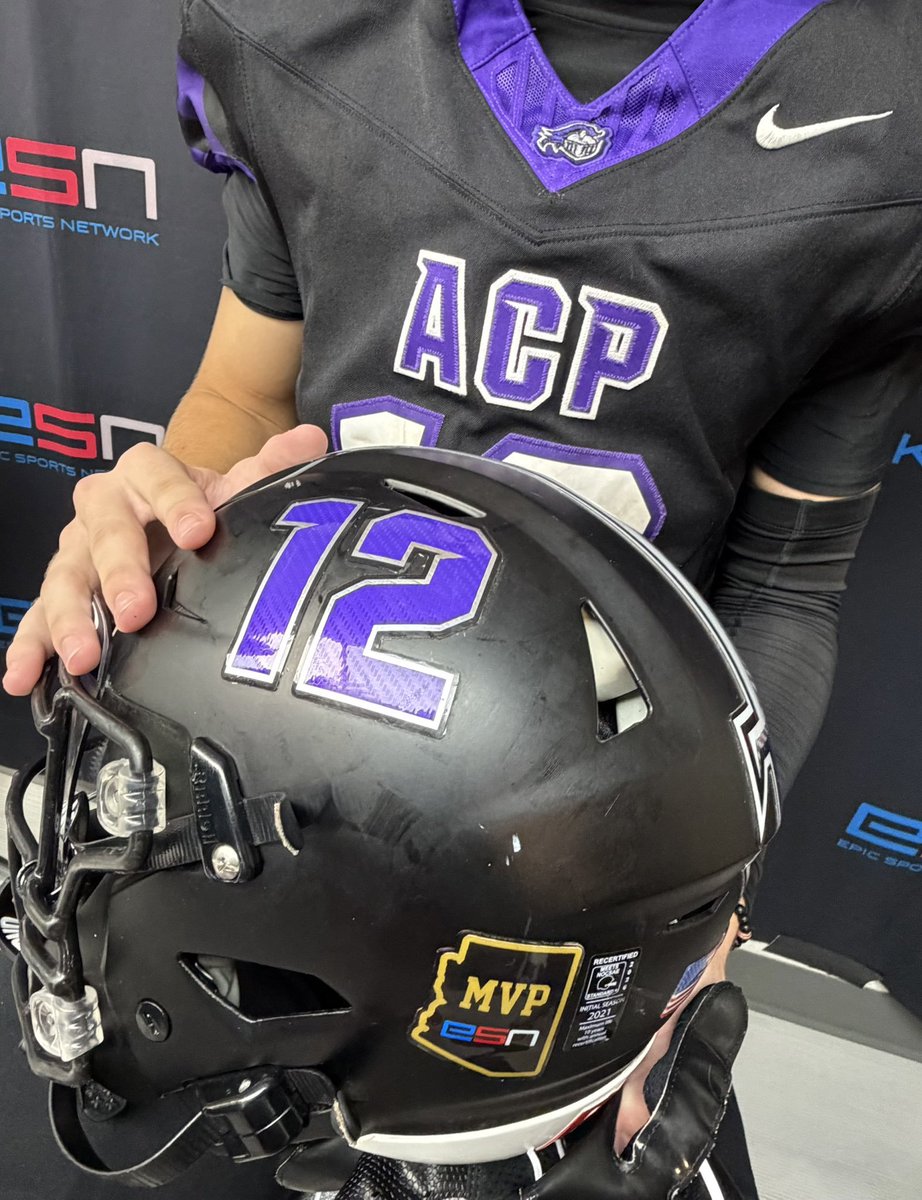 HelmetAz's tweet photo. Partner Shoutout:
Thanks to @HealyAwards for completing a rush order on our @EpicSportsTVN @HelmetAz TNF MVP award stickers. @JP_Bcast's plan turned out perfect with your help! #repAZ https://t.co/l7dorLX8HT
