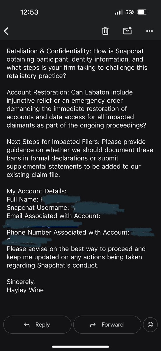 AwHAYLyeah's tweet photo. @mawmaashley @Snapchat @snapchatsupport copy/paste and add your information in and send to SnapchatHarmClaim@labaton.com https://t.co/ZzkMIDwrGR