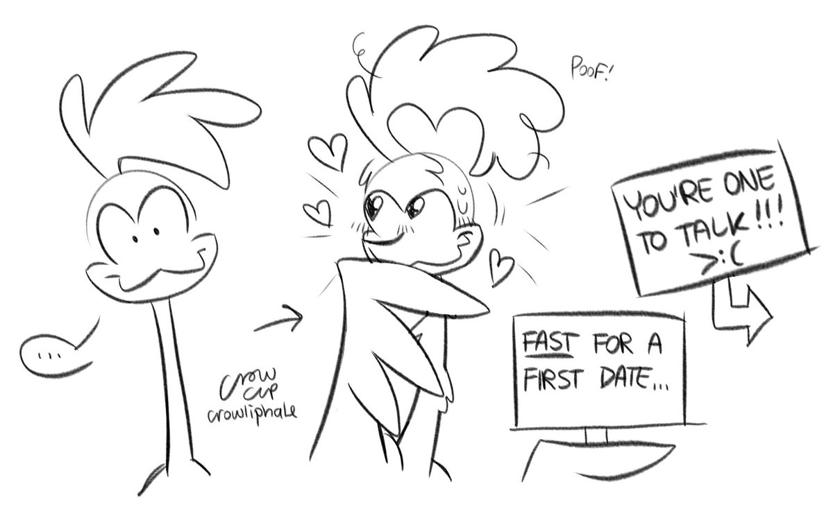 crowliphale's tweet photo. Dumb doodle comic about roadie trying to hide that he eats meat idk #wileroad #wilerunner https://t.co/Qx8o1Xn25p
