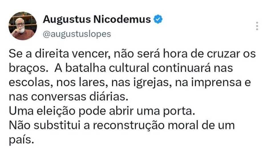 Pr_AlexandreGon's tweet photo. Acabamos de aprender com um calvinista que não existe depravação total e nem sola gratia, pois Flavio Bolsonaro pode mudar a cultura brasileira e converter corações, até mesmo dos não escolhidos, sem nenhuma necessidade da Graça ou do E. Santo.
Obrigado Tio Nico pela aula 👍 https://t.co/5Cd991pwBc