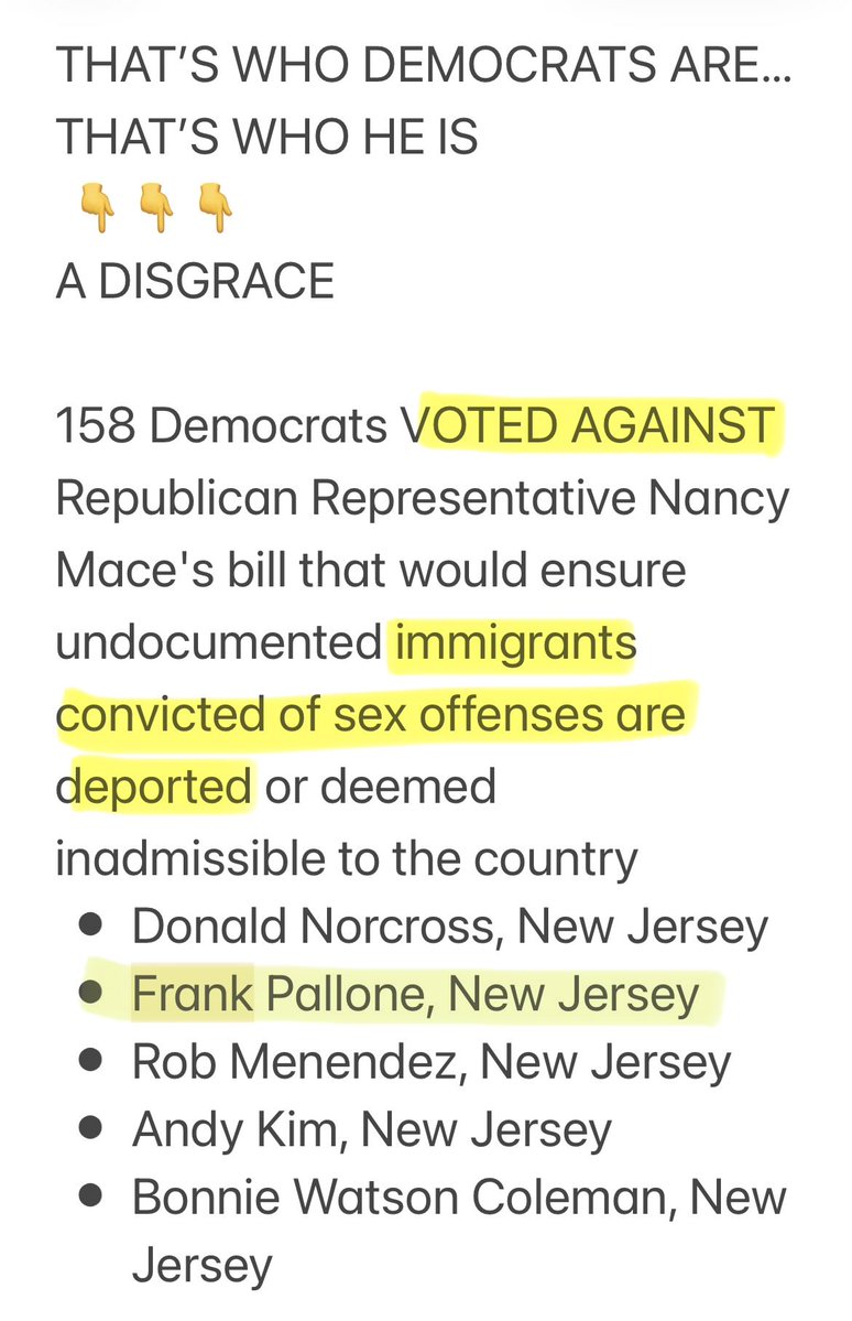 Tijuanaalavits's tweet photo. TOO LONG AGO.. WHAT WE DO KNOW THAT HE NEEDS TO GO IN JANUARY

A VOTERS REPOST.. GO VIRAL THIS FILTH NEEDS TO BE UNEMPLOYED

THE DC SWAMP IS FILLED WITH RAPISTS LIKE FRANK
DEFLECTING FROM HIS OWN FILTHY SELF 

COWARD FRANK GLADLY VOTED **NOT** TO DEPORT  *CONVICTED ILLEGALS WHO RAPE AND MURDER CITIZENS 
ALL YOUR DIRTY NJ DC TRAITORS DID

IS THIS A POLITICIAN THAT TOOK A OATH TO PROTECT CITIZENS 

HELL NO… 
FACT—> SEEMS IT’S A DC RAPIST ABUSING HIS SEAT AND MAKING LAWS WHO WOULD FIGHT HARDER FOR A RAPIST THEN HE WOULD THE VICTIM 🤷‍♀️

I WOULDN’T BE SURPRISED IF FRANK RAPED HIS OWN CHILDREN LIKE BIDEN DID

PEDO PALLONE EVEN LOOKS LIKE A CREEP🤷‍♀️