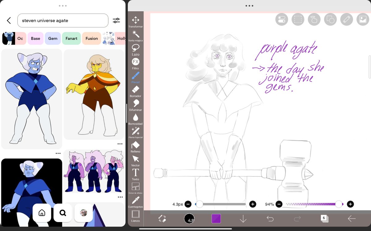arekipes's tweet photo. being free and working on a SU oc/sona... 
#stevenuniverse #gemsona https://t.co/RFe3OSS0LE