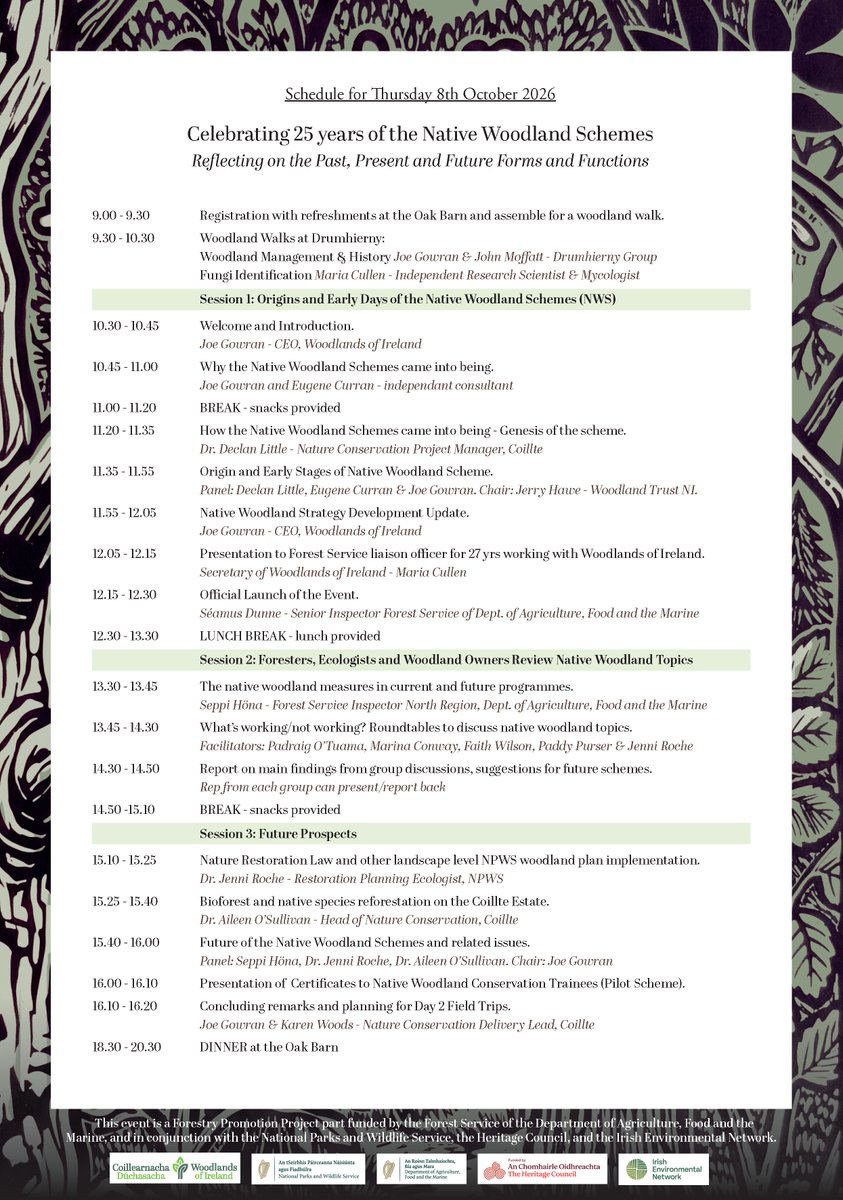 woodsofireland's tweet photo. Last chance to register to attend a 'Celebration of 25 years of the Native Woodland Schemes' taking place this Thursday Oct 8th at Drumhierny Woodland Hideaway Co. Leitrim and Friday October 9th at woodland visits around Leitrim!
https://t.co/bNLAxJ1zhP
#NWS25 #Leitrim https://t.co/At7nQfsLXI