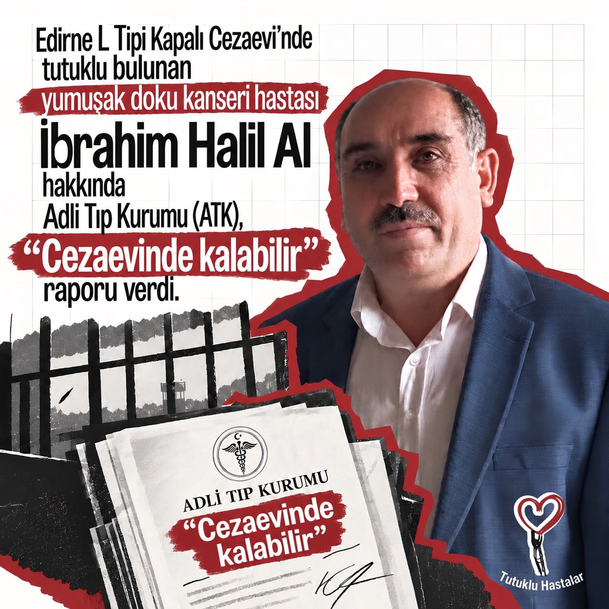 sendika20's tweet photo. ATK'nın kanser hastası Halil Al hakkında verdiği "Cezaevinde kalabilir" kararı tıp bilimine ve vicdana aykırıdır! #HalilAla SkandalRapor

#saldırı
#AnaParaHerFona
#YeniYasaFonlarANAPARA
#yusuftekinistifa
#Mevlüt Aktan
#Adalet Bakanı Akın Gürlek
#Yürütmede Erdoğan
#Bekir Bozdağ
#Kubilay Kaan Kundakçı
#Türkiye Sigorta
#İstanbul Başakşehir'de
#TBMM Başkanvekilliği
#ToplumsalBarış EşitÇerçeve
#SürücüDeğil AilesiMağdur
#Devlet Bahçeli
#Mustafa Kemal Atatürk
#Davut Gül
#Bahriye Üçok
#Küçüğün