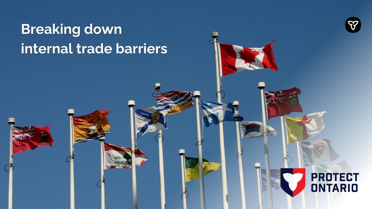 erniehardeman's tweet photo. Ontario is the first and only province to remove ALL of its exceptions under the Canadian Free Trade Agreement!

We're opening new markets here at home, helping Ont producers reach across Canada while lowering costs and building a more self-reliant economy.
🇨🇦 https://t.co/J2VgxSw7kg