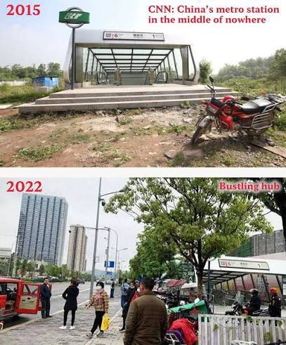 sethhdowell's tweet photo. “I don’t understand, why would the CCP build this big expensive metro line in an empty village? it doesn’t make sense” https://t.co/IE6ISqB6c2
