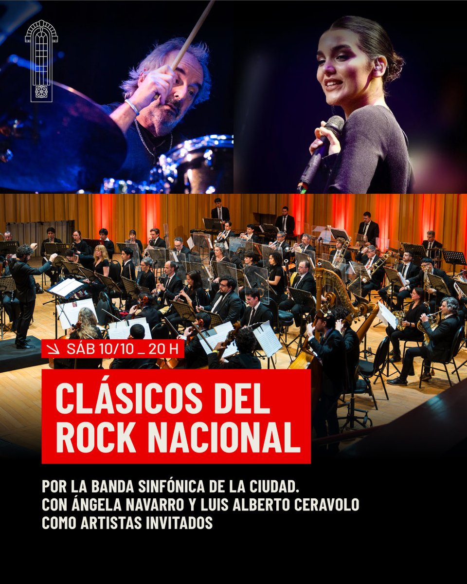 UsinadelArte's tweet photo. Rock Nacional en versión sinfónica

Este sábado 10 de octubre a las 20 h, la Banda Sinfónica de la Ciudad de Buenos Aires, dirigida por Carlos David Jaimes, presenta un concierto dedicado al rock nacional, junto a Ángela Navarro y Luis Alberto Ceravolo como artistas invitados. https://t.co/FZvOrtDmkg