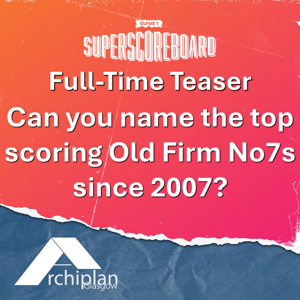 ClydeSSB's tweet photo. 📝 Here's tonight's #FullTimeTeaser with Archiplan Glasgow

🤵̸/̸̅̅ ̆̅ ̅̅ ̅̅ Since yesterday marked James Bond Day, can you name these number @007 players?

🙏 Big thanks to The Sensible Donkey for sending this in – email yours to fulltime@clyde1.com ✉️ https://t.co/zQo9CFOm1k