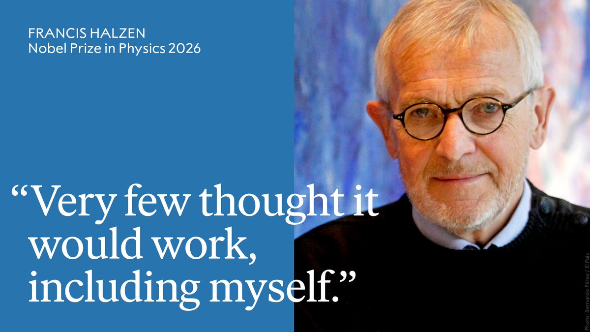 NobelPrize's tweet photo. “I have to emphasise how lucky I was because when we staffed this project everybody realised this was maybe a good idea, but very few thought it would work, including myself. So this was kind of an adventure where success was not guaranteed."

Francis Halzen – newly awarded physics laureate – explained that the success of the IceCube Neutrino Observatory was due partially to luck and to the talent of all his collaborators.

Back in the 1980s, Halzen realised that the Antarctic ice could be ideal for ensnaring enough of these secretive neutrinos that researchers could learn more about their distant origins. He quickly convinced many others of his idea’s potential and, in 1992, a group of tenacious researchers and engineers made the first attempts to lower light sensors into the glacier at the South Pole.

The breakthrough came around twenty years later: the IceCube neutrino telescope registered neutrinos with properties that convinced researchers they originated in distant regions of space. The hunt for the universe’s neutrino sources had begun in earnest.