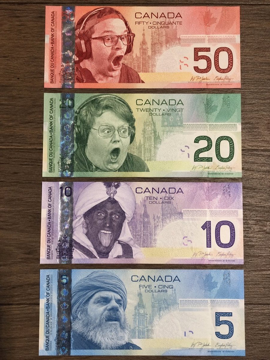 KinoKiwiMedia's tweet photo. Good news everybody!

The Canadian government (TheRealCanadianGovernment@proton.me) emailed me and completely agreed with my statement

Canada leaked their new currency to me. They are replacing their old washed out white boomers with Pro LGBTQ+ and racially inclusive bills. https://t.co/YY70wWqBXA