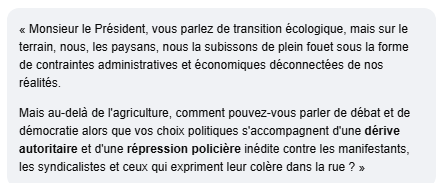 SeraphineMoreau's tweet photo. Lors du Grand Débat National #GDN à Gréoux-les-Bains, Laurence Marandola, une agricultrice bio et productrice de plantes aromatiques installée dans l'Ariège, a pris le micro pour interpeller Emmanuel Macron sur deux volets :
-• la situation des petits producteurs agricoles
5/ https://t.co/lA3gYz3uMA