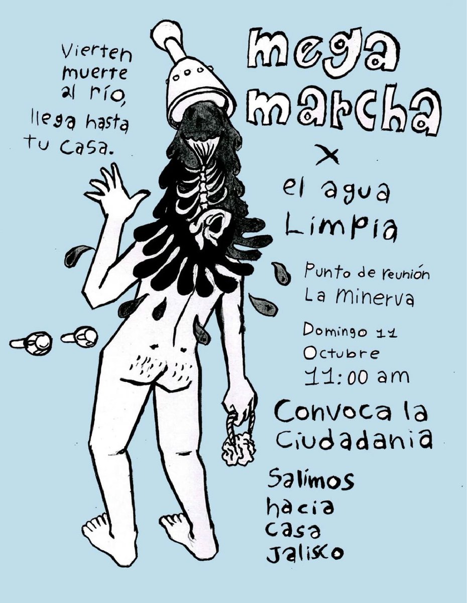 debrafig's tweet photo. No sé quién hizo el cartel, pero me gusta que hable del río y no sólo de lo que pasa en la ciudad. Esta crisis de negligencia, corrupción y agua contaminada empezó hace mucho, y para atenderla tenemos que volver la mirada al río Santiago. https://t.co/Hij7S6dpBj