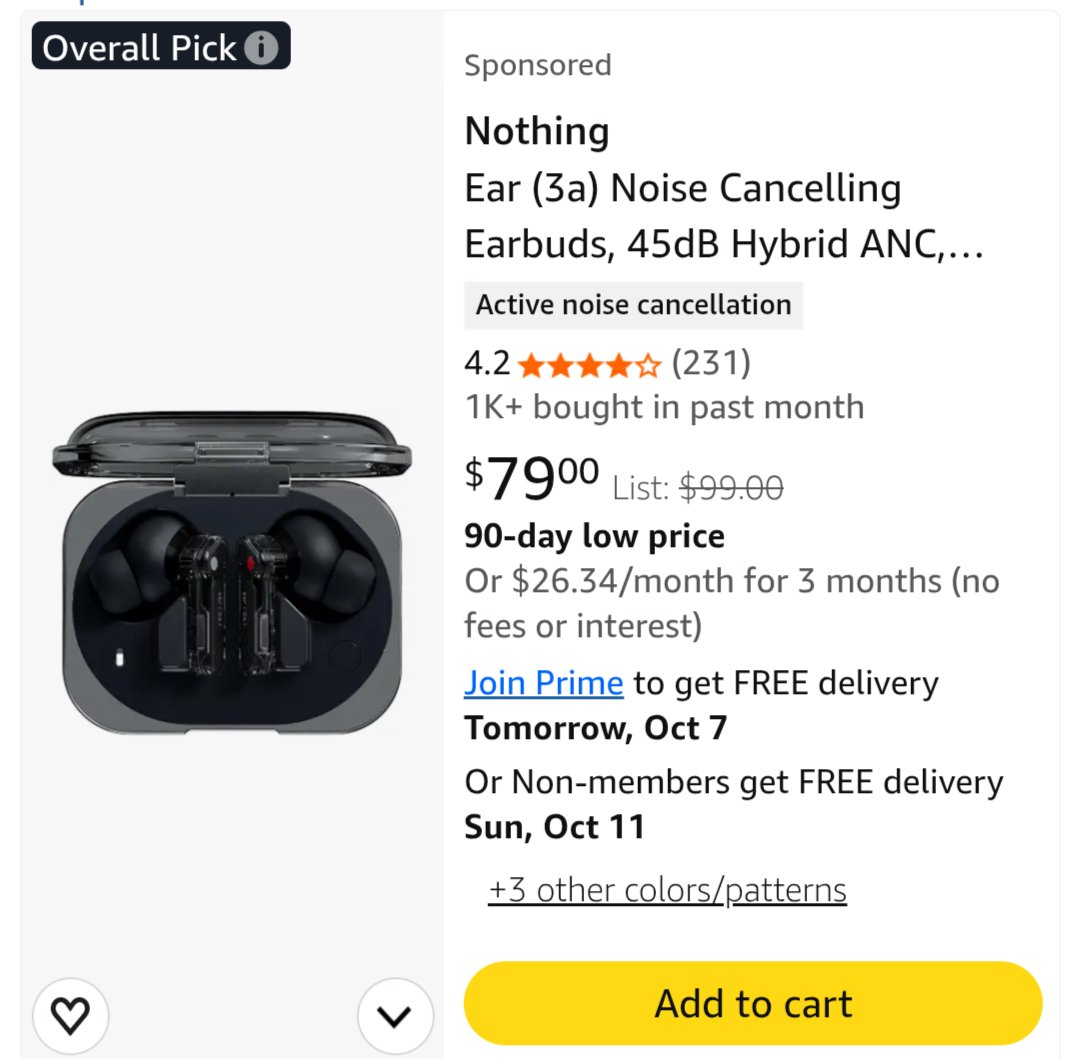 SPECDeals's tweet photo. Nothing Ear 3a is on sale in all colors

https://t.co/hRZ597cSTn https://t.co/Uk6e2yCC9S