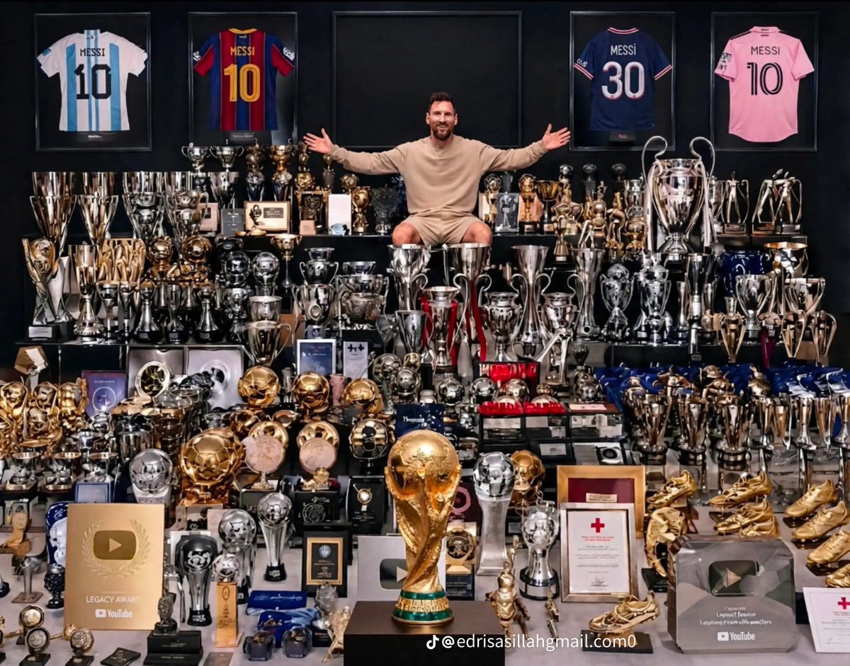 ultimate_kombo's tweet photo. Football score card for Messi

Youth Cups - ✅
Olympics - ✅
League titles - ✅
League Cups - ✅
League super cups - ✅
Champions Leagues - ✅
UEFA Super Cups - ✅
Club world cups - ✅
Copa America - ✅
World Cup - ✅
Finalissima - ✅

Individual 
League Golden boots - ✅
League Playmaker awards - ✅
UCL Golden boots - ✅
UCL Highest Assists - ✅
World Cup Golden Ball -✅
World Cup Silver Balls - ✅
World Cup Silver Boots - ✅
Copa America MVPs - ✅
Copa America Golden boots - ✅
Ballon D’or - ✅
IFFHS Player Maker Awards - ✅
Laureus Sports Man Award- ✅
Youth World Cup MVP - ✅
Youth World Cup Golden Boot - ✅
European Golden shoes - ✅

2nd Most Goals in History 
Most Assists in History
Most Dribbles in History 
Most Trophies in history 
Most ballon D’or in History 
Most Golden boots in history 
Most Play Maker Award in History 
2nd Most Freekicks in history 
Most Individual Awards in history

No footballer will ever touch these heights 

This is the definition of completed football 

The Greatest of All time without a single doubt 🐐🐐🐐
