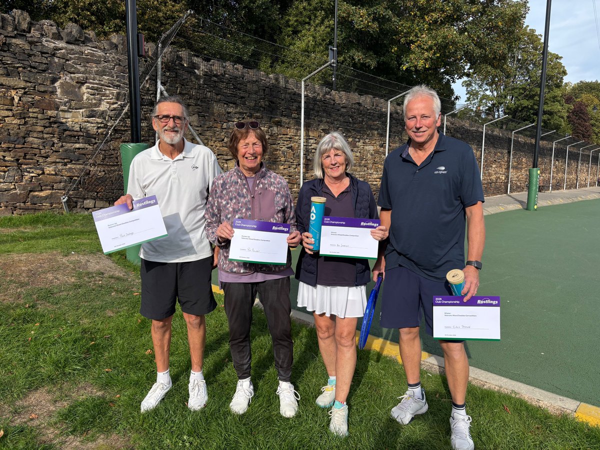 RustlingsLTC's tweet photo. After a disappointing first set, Pat and Paul regrouped and redoubled their efforts to regain ground in a highly tactical second set in the Veterans mixed doubles finals. Unfortunately, they left it just a little bit too late to catch our eventual champions Ann 🏆and Chris 🏆. https://t.co/wLdGAOHQFZ