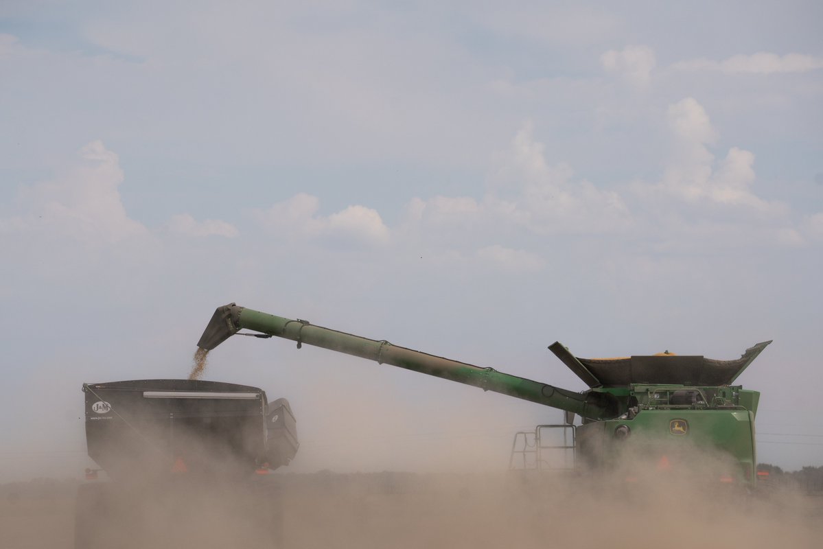 PurdueExtension's tweet photo. A little dust, a worn bearing or a small fuel leak can become a big problem during harvest. 🚜 #PurdueExtension farm safety specialist Bill Field shares what farmers should be checking on combines to help prevent fires before they start.  https://t.co/BQ8SM99IOS https://t.co/6cCXOykpw2