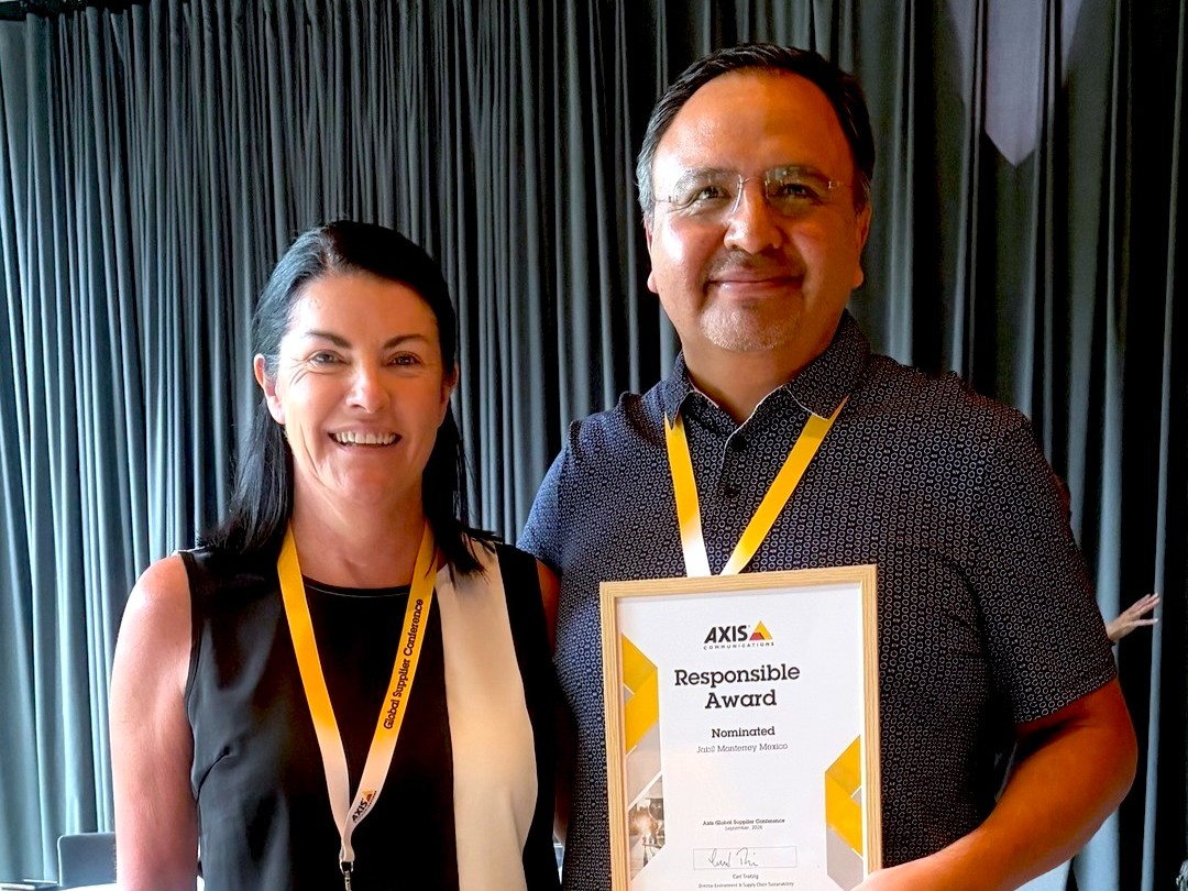 Jabil's tweet photo. Thank you to Axis Communications for recognizing our teams at the 2026 Axis Global Supplier Conference! 🏆

Our Kwidzyn site was named EMS Supplier of the Year 2026, while Monterrey was nominated for the Responsible Award. Amazing work from our global teams for their commitment to delivering lasting value to our customers! #WeAreJabil
