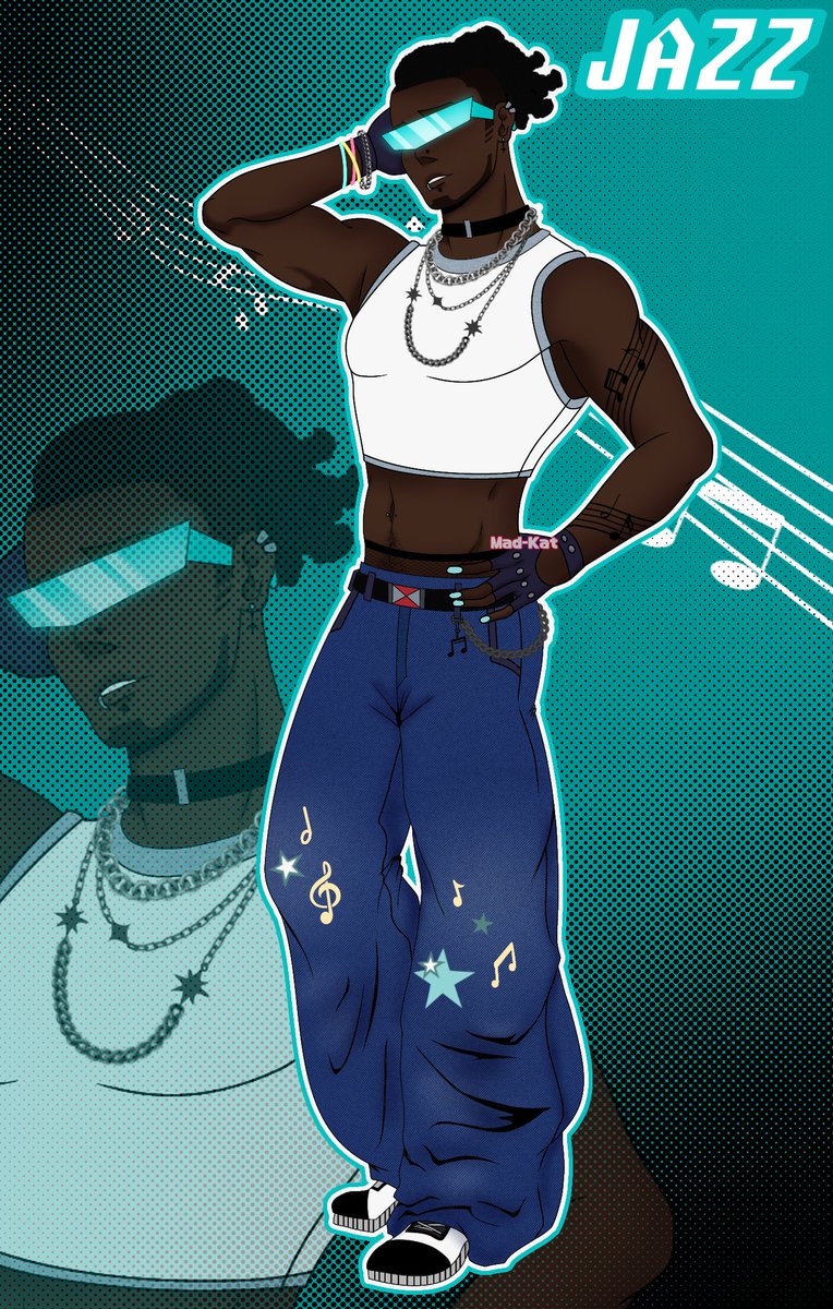 TheMadKatArtist's tweet photo. Jazz 🎵
I gave him a Y2K inspired look 
#humanformers #jazz #fanart #transformers https://t.co/wopcyOGXVq