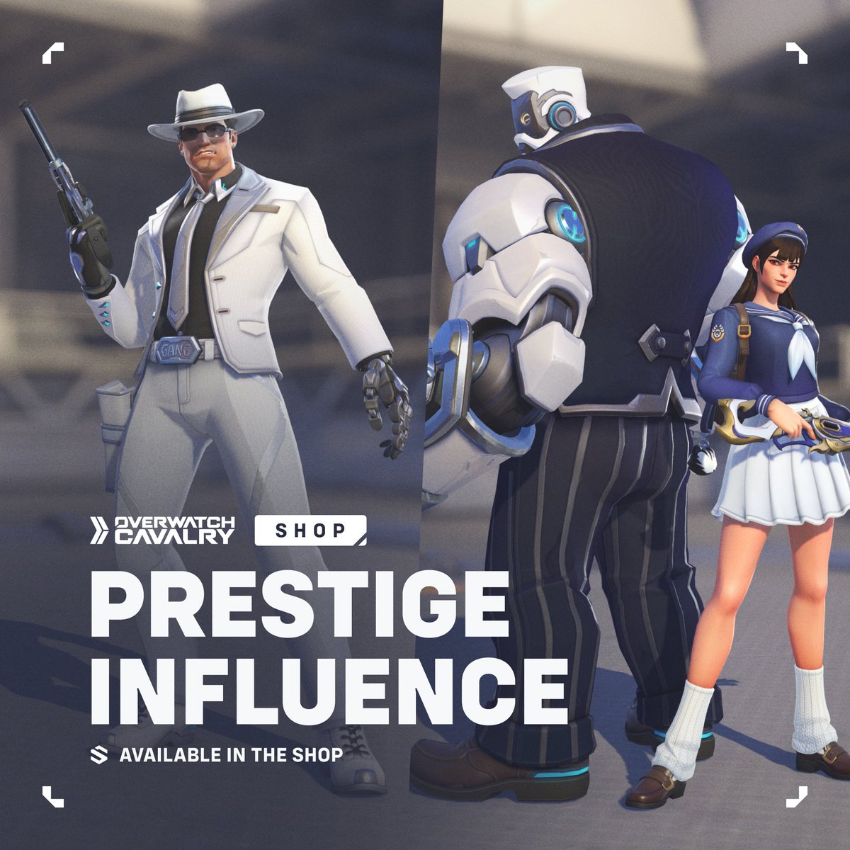 OWCavalry's tweet photo. New #Overwatch Shop Bundle: Prestige Influence 💰

Featuring skins for Cassidy and Ashe.

🛒 Available in-game now. https://t.co/S1SQeoZN9g