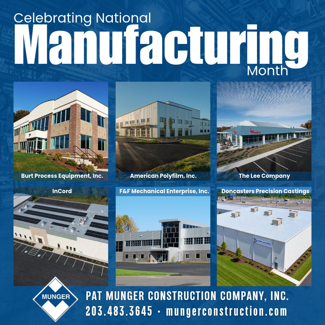 Mungerconstruct's tweet photo. Throughout October, we celebrate manufacturers driving innovation &amp; growth. At Munger Construction, we're proud to design &amp; build efficient, sustainable spaces that support their success. Thank you to our clients &amp; partners—together, we’re building tomorrow, one project at a time https://t.co/tnDgZ27uic